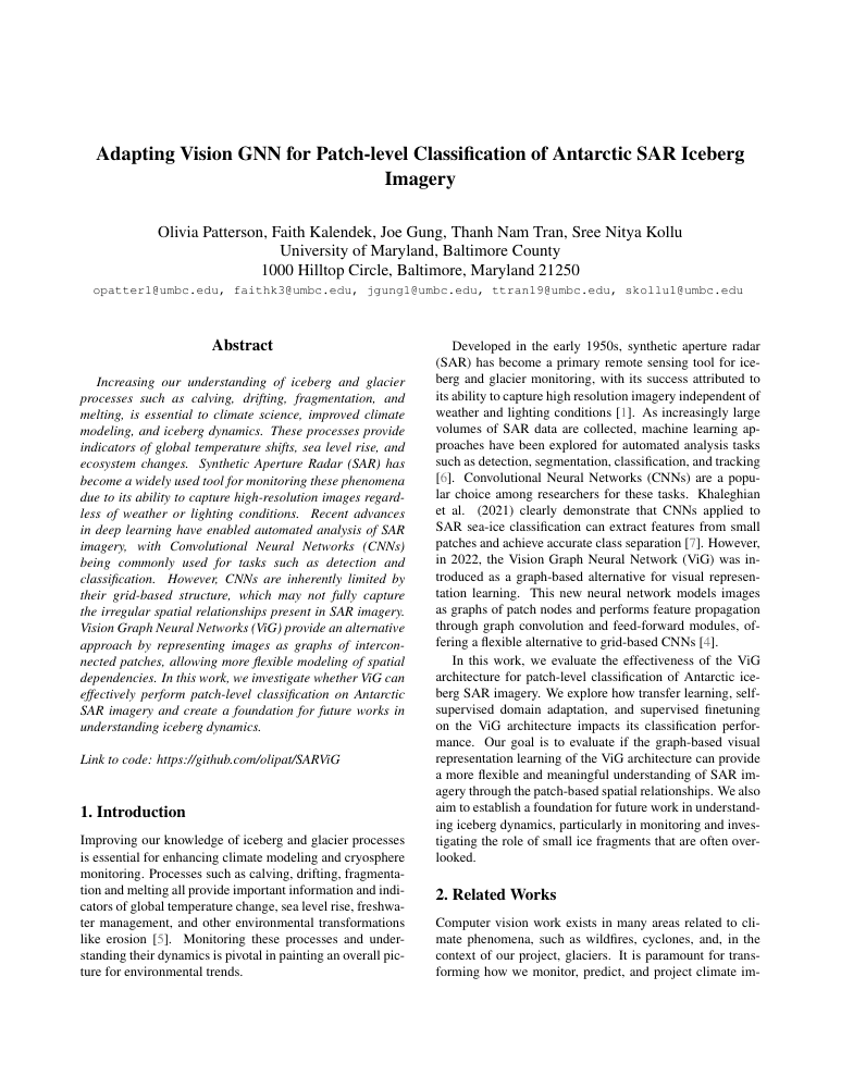 First page of the group's Vision GNN research report